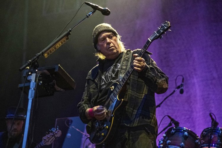 Neil Young performs at the BottleRock Napa Valley Music Festival at Napa Valley Expo in Napa, Calif. in May 2019. 